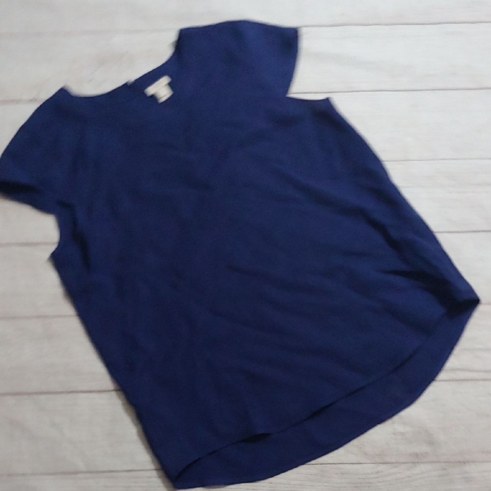 J. Crew Navy Blue Cap Sleeve T-Shirt